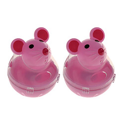 2 pcs chat animal jouet gobelet interactive chat chien fuite distributeur de nourriture rose