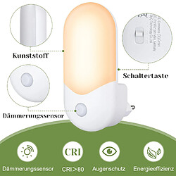 Avis NETTLIFE Lampe à douille pour veilleuse pour enfants - Lot de 4 douilles LED avec capteur crépusculaire 1 W, lampe d'orientation pour chambre d'enfant, lampe de nuit blanc chaud