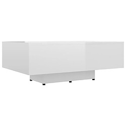 Maison Chic Table basse,Table Console Table d'appoint, Table pour salon Blanc brillant 85x55x31 cm Aggloméré -MN58070