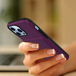 Coque en TPU + acrylique avec porte-carte violet foncé pour votre iPhone 13 Pro 6.1 pouces