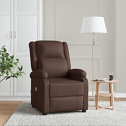 vidaXL Fauteuil de massage Marron Similicuir