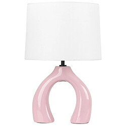 Beliani Lampe à poser en céramique rose ABBIE