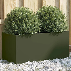 Maison Chic Jardinière,Bac à fleurs - pot de fleur vert olive 62x30x29 cm acier laminé à froid -GKD73092