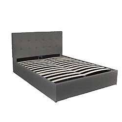 Le Quai Des Affaires Lit coffre PARMA 160x200 + 1 sommier / Gris foncé