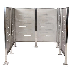 Avis Mendler Clôture pour poubelles HWC-J55, Cache-poubelle Rangement pour poubelles, 151x165x165cm métal ~ inox