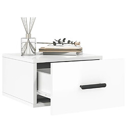 Acheter Maison Chic Lot de 2 Tables de Chevet murales - Tables de Nuit blanc brillant 35x35x20 cm