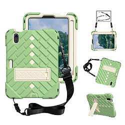 Coque en TPU motif losange, hybride avec béquille et lanière menthe verte pour votre Apple iPad mini (2021)