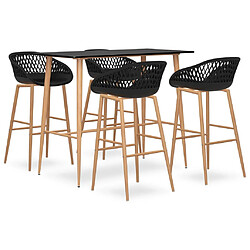 vidaXL Ensemble de bar 5 pcs Noir