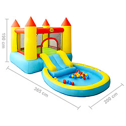 Happy Hop Château gonflable avec toboggan 200x365x190 cm PVC pas cher