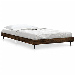 vidaXL Cadre de lit sans matelas chêne fumé 90x190cm bois d'ingénierie