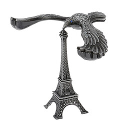 Creative Iron Tower Balance Eagle Statue Cadeau DIY Artisanat Gris Bronze 12cm