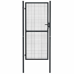 Avis vidaXL Portail en maille de jardin Acier galvanisé 100 x 250 cm Gris