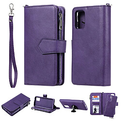 Etui en PU poche zippée magnétique détachable 2 en 1 violet pour votre Samsung Galaxy S20 Plus