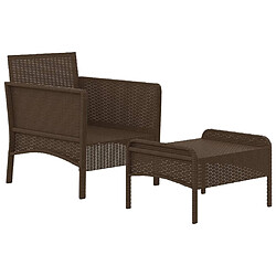 Acheter Maison Chic Salon de jardin 2 pcs avec coussins - Table et chaises d'extérieur - Mobilier/Meubles de jardin Moderne Marron Résine tressée -MN51822