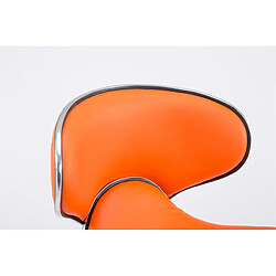 Decoshop26 Tabouret de bar chaise de bar hauteur réglable avec repose pieds en synthétique orange et métal 10_0000082 pas cher