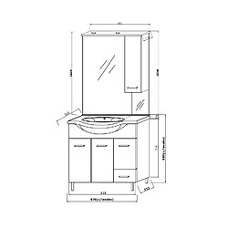 Acheter Kiamami Valentina MEUBLE DE SALLE DE BAINS DE 85 CM SUR PIEDS CHROMÉS CHÊNE GRIS | RIMINI