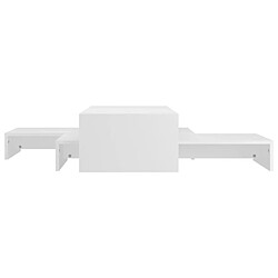 Avis Maison Chic Set tables basses gigognes,Table Console pour salon Blanc 100x100x26,5 cm Aggloméré -MN16885