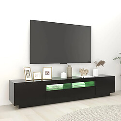 Acheter vidaXL Meuble TV avec lumières LED Noir 200x35x40 cm