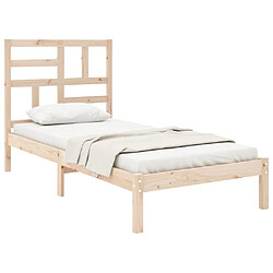 Avis Maison Chic Lit adulte - Lit simple Cadre de lit,Structure du lit Contemporain Bois massif 90x200 cm -MN77225