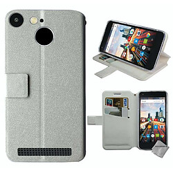 Htdmobiles Housse etui portefeuille pour Archos 50b Cobalt + film ecran - BLANC