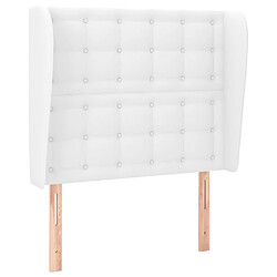 Maison Chic Tête de lit scandinave avec oreilles,meuble de chambre Blanc 103x23x118/128 cm Similicuir -MN63751