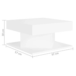 Maison Chic Table basse pour salon | Table à café Blanc 57x57x30 cm Aggloméré -GKD92080 pas cher