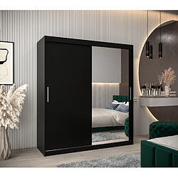 Abiks Meble Armoire TOKYO 2 à portes coulissantes 200/180/62 2 portes (noir/noir)