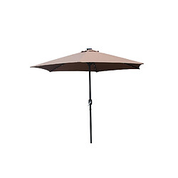 Concept Usine Parasol droit rond led diamètre 2,66 m chocolat AMALFI