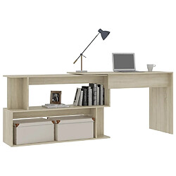 Avis Maison Chic Bureau solide,Table de travail,Bureau d'ordinateur d'angle Chêne sonoma 200x50x76 cm Aggloméré -GKD76066