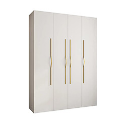 Abiks Meble Armoire à portes battantes Como 2 245,5/180/40 4 portes (blanc/doré)