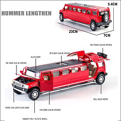 Universal Émulation haute 1: 32 Alliage Hummer Limousine Métal Voiture Moulée Modèle Retrait Flash Musique Voiture Jouet Enfant Cadeau de Noël | Jouets Moulés(Rouge)