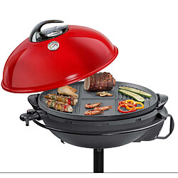 Barbecue électrique sur pieds 2200w rouge/noir - 064000 - STEBA