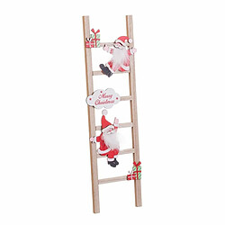 BigBuy Christmas Décorations de Noël Multicouleur Bois Escalier Père Noël 12 x 1,8 x 42 cm