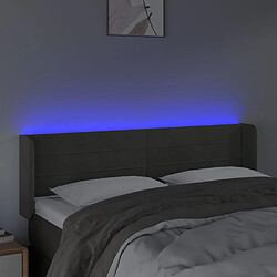 Avis vidaXL Tête de lit à LED Gris foncé 147x16x78/88 cm Velours