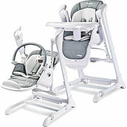 Caretero TERO-761 Chaise haute 2 en 1 avec balançoire électrique pour bébé Indigo Gris