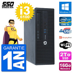 PC HP ProDesk 400 G3 SFF Intel Core i3-6100 RAM 16Go SSD 2To Windows 10 Wifi - Occasion