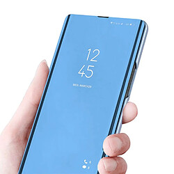 Htdmobiles Housse pour Xiaomi 13T / 13T Pro 5G - etui portefeuille miroir clear view + verre trempe - BLEU