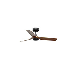 Faro Barcelona Petit ventilateur de plafond Punt en bois noir et foncé avec moteur intelligent CC 6 vitesses