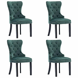 Maison Chic Lot de 4 Chaises à manger,Chaise pour cuisine vert foncé velours -MN79439