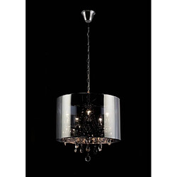 Luminaire Center Suspension Trace avec ChromeAbat jour 5 Ampoules chrome poli/PVC /cristal