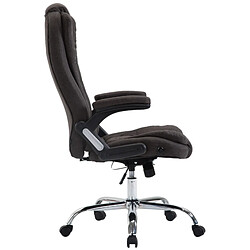 Avis Decoshop26 Fauteuil de bureau XXL sur roulettes confortablement rembourrés avec accoudoirs en tissu gris foncé et métal chromé 10_0002664