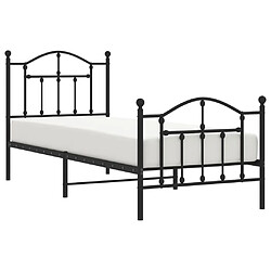 Avis Maison Chic Lit adulte - Lit simple Cadre de lit métal avec tête de lit/pied de lit,Structure du lit Contemporain pour chambre noir 90x190 cm -MN63228