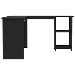 Maison Chic Bureau solide,Table de travail,Bureau d'ordinateur d'angle en forme de L Noir 120x140x75 cm Aggloméré -GKD56549 pas cher