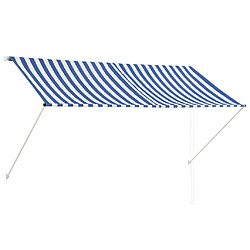 vidaXL Auvent rétractable 250x150 cm Bleu et blanc