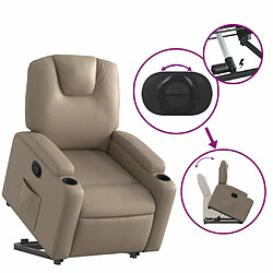 Maison Chic Fauteuil Relax pour salon, Fauteuil inclinable Cappuccino Similicuir -GKD26762 pas cher