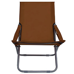 Maison Chic Lot de 2 Chaises pliables de plage Tissu Marron -GKD54033