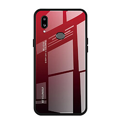 Wewoo Coque Pour Galaxy A10s Gradient Color Glass Case Rouge