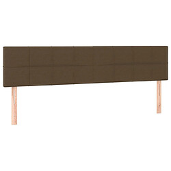 Maison Chic Lot de 2 Têtes de lit design pour chambre - Décoration de lit Marron Foncé 90x5x78/88 cm Tissu -MN12784