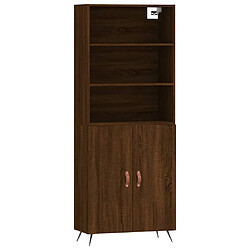 vidaXL Buffet haut Chêne marron 69,5x34x180 cm Bois d'ingénierie