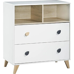 Chambre bébé duo OSLO - Lit 120x60 + Commode a langer 2 tiroirs gouttes - SAUTHON